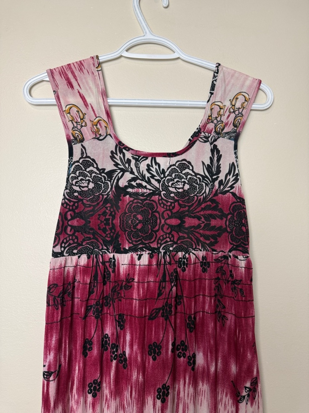 Papillon Blanc Pink & Teal Boho Midi Dress - Picture 6 of 7